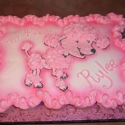 Pink Poodle Cupcake Cake