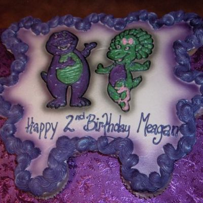 Barney Cupcake Cake