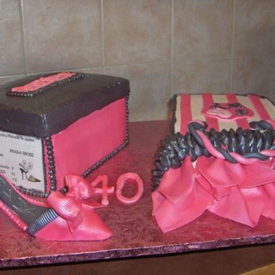 Shoe Box Fondant Shoe And Shopping Bag