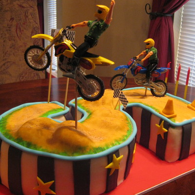 Dirt Bike Race Track Cake