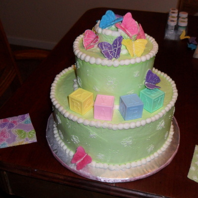 Butterfly Baby Shower Cake