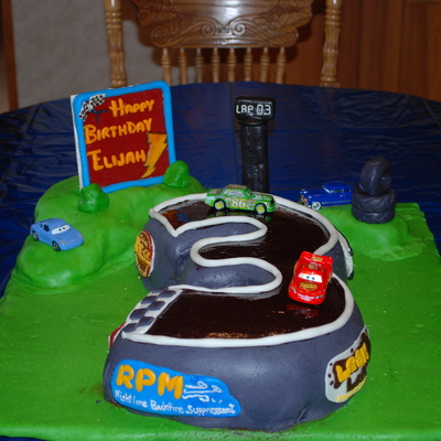 Lightning Mcqueen - Cars Cake - 3Rd Birthday Party