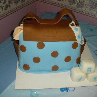 Polka Dot Diaper Bag Cake