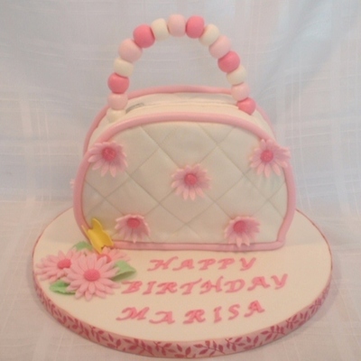 Pink Daisy Purse Cake