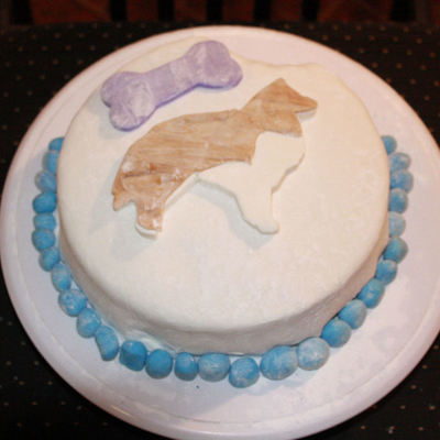 Shetland Sheepdog Fondant Cake