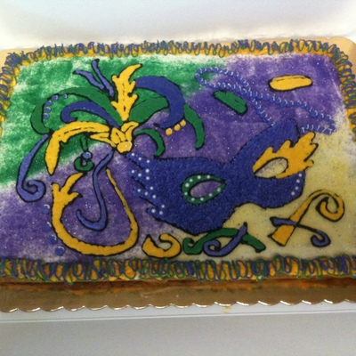 Mardi Gras Mask Cookie Cake