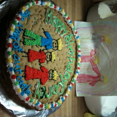 Child's Drawing Replicated On Cookie Cake