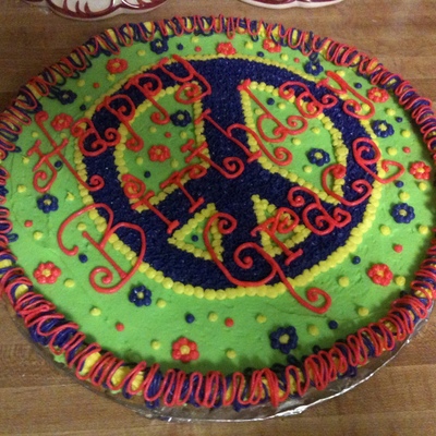 Neon Peace Cookie Cake