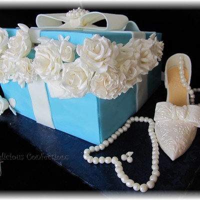 Tiffany Inspired Box Bridal Cake