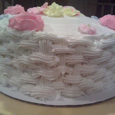 Basketweave Flower Cake