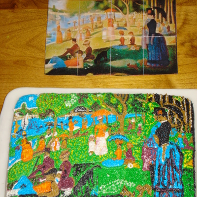 Georges Seurat's Sunday Afternoon Pointillism Cake