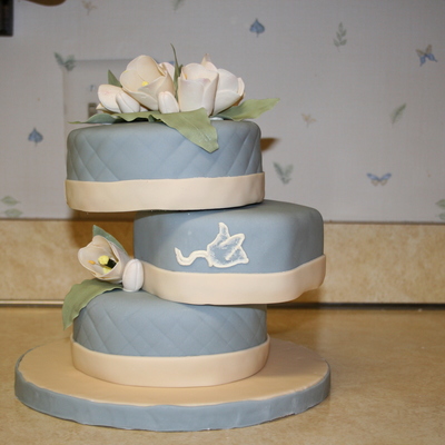 Blue With Ivory Tulips