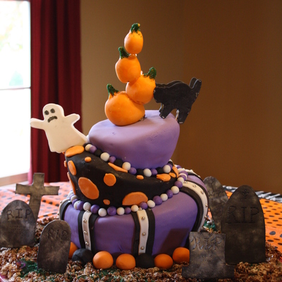 3 Tier Halloween Birthday Cake