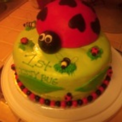 First Fondant Cake (Lady Bug)