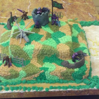 Camouflage Halo Cake