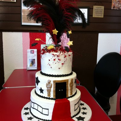 Oscar Themed Birthday Cake