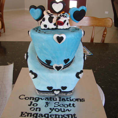 Engagement Topsy Turvy Style Cake