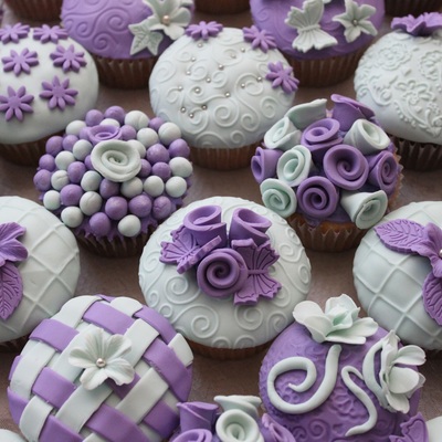 Purple & Light Green Cupcakes