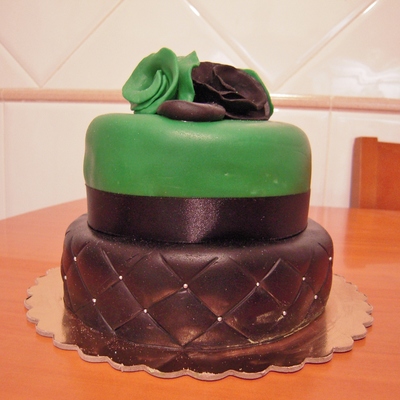 Green And Black Cake