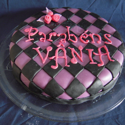 Purple And Black Birthday Cake