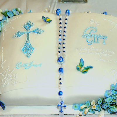 Baptism Bible Cake