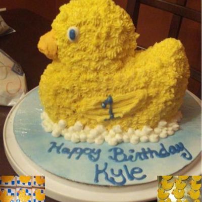 3D Duck Cake With Duck Cookies