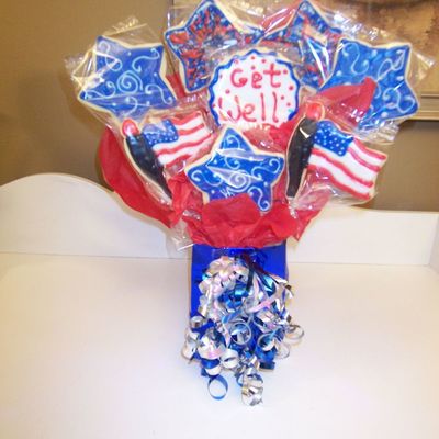 Patriotic Get Well Cookie Bouquet
