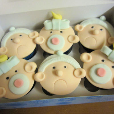 Baby Cupcakes With Beanies And Dummies