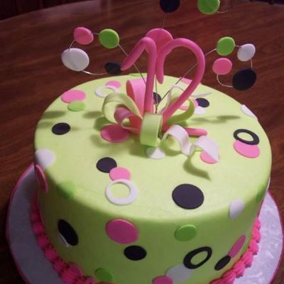Lime Green & Polka Dots