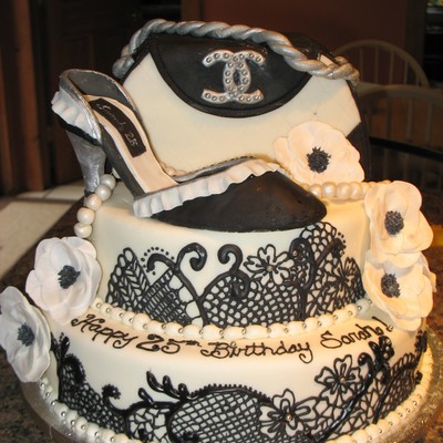 Chanel Purse And Shoe Birthday Cake!