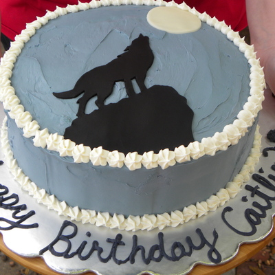 Wolf Silhouette Cake