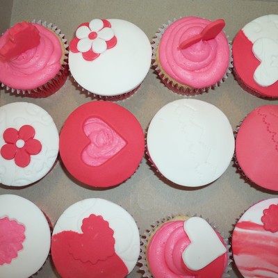 Variety Of Valentine Cupcakes