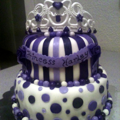 Purple Princess Tier Birthday Cake