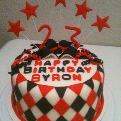 Black And Red 8" Round