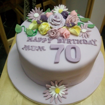 70Th Birthday Cake All Hand Made