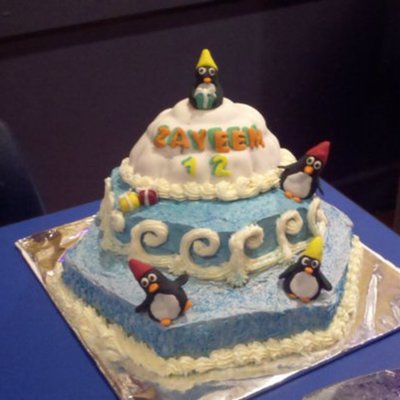 Penguin Birthday Cake