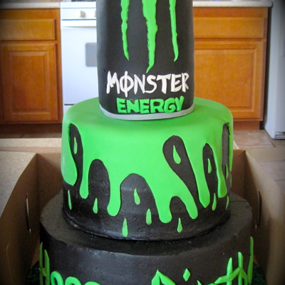 Monster Energy Drink Birthday Cake