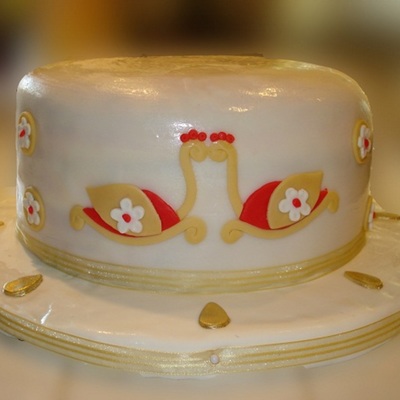 Swan Engagement Party Cake