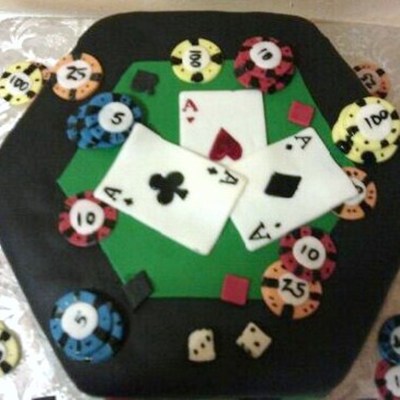 Poker Table Theme Cake