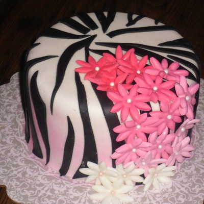 Pink Fading Flowers With Zebra