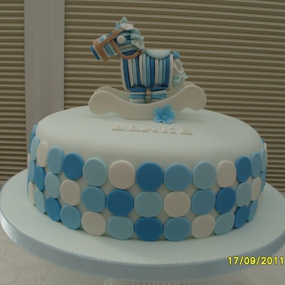 Rocking Horse Christening Cake
