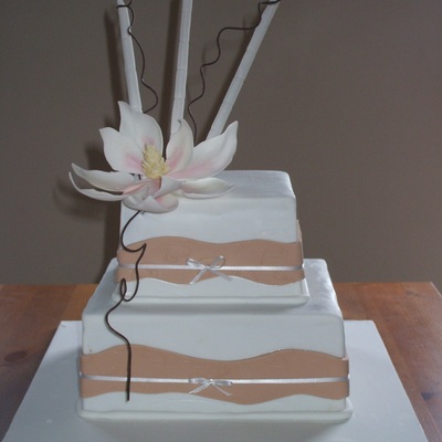 Two Tier Magnolia Cake