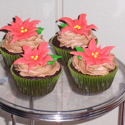 Poinsettia Cupcakes