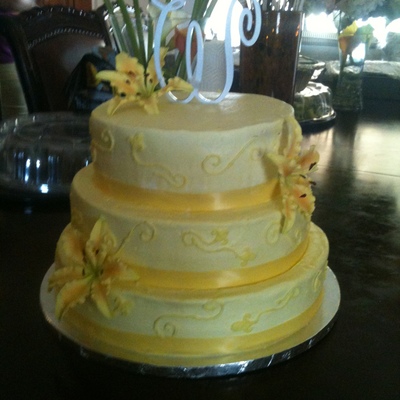 Yellow Anniversary Cake