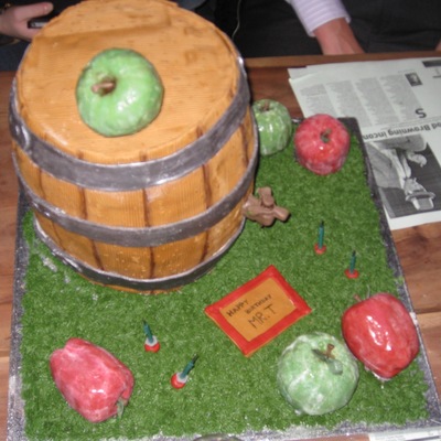 Apple Cider Barrel And Apples