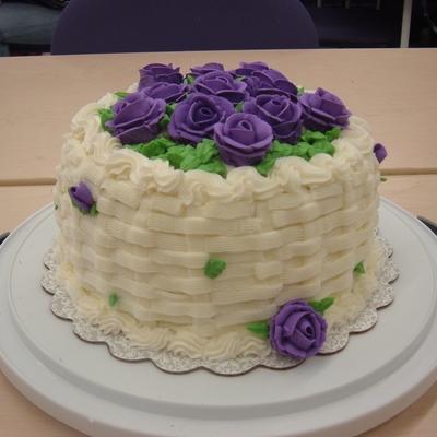 Basket Weave With Roses
