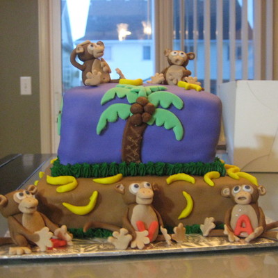 Monkey Shower Cake
