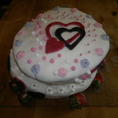 Topsy Turvy Valentine Cake