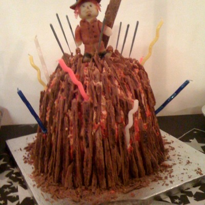Fire Work Bonfire Cake