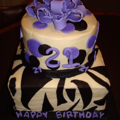 Zebra And Circles Cake